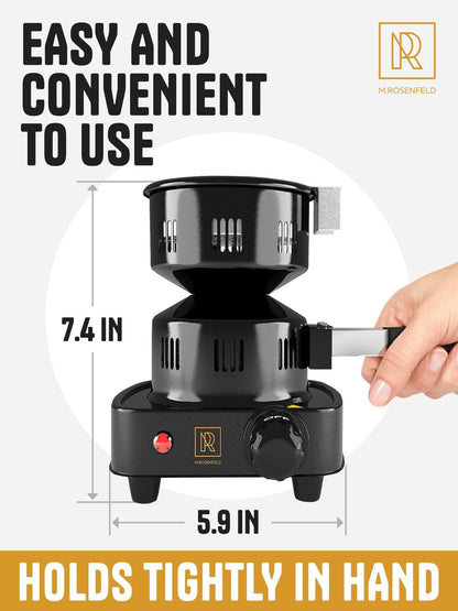 Black Premium Hookah Coal Burner for Hookah FIRE Tower Multipurpose Electric Stove for Hookah coals Burner for Shisha Ov image 3