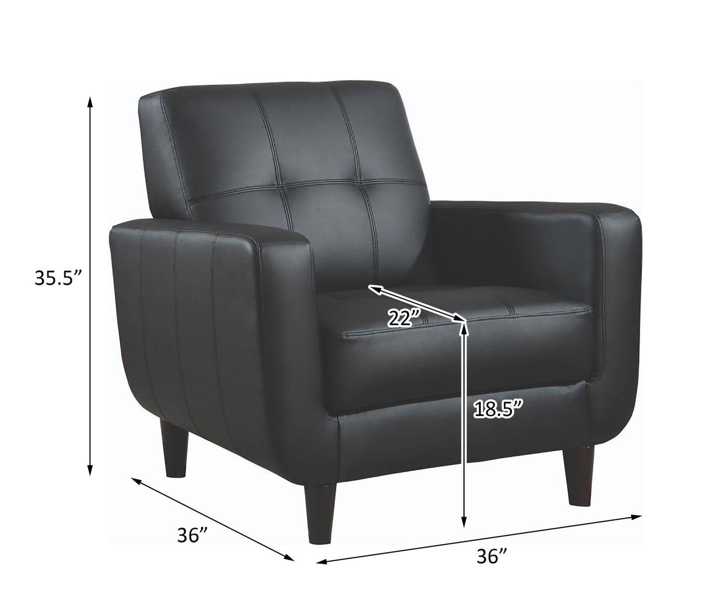Black Track Arm Accent Chair image 4