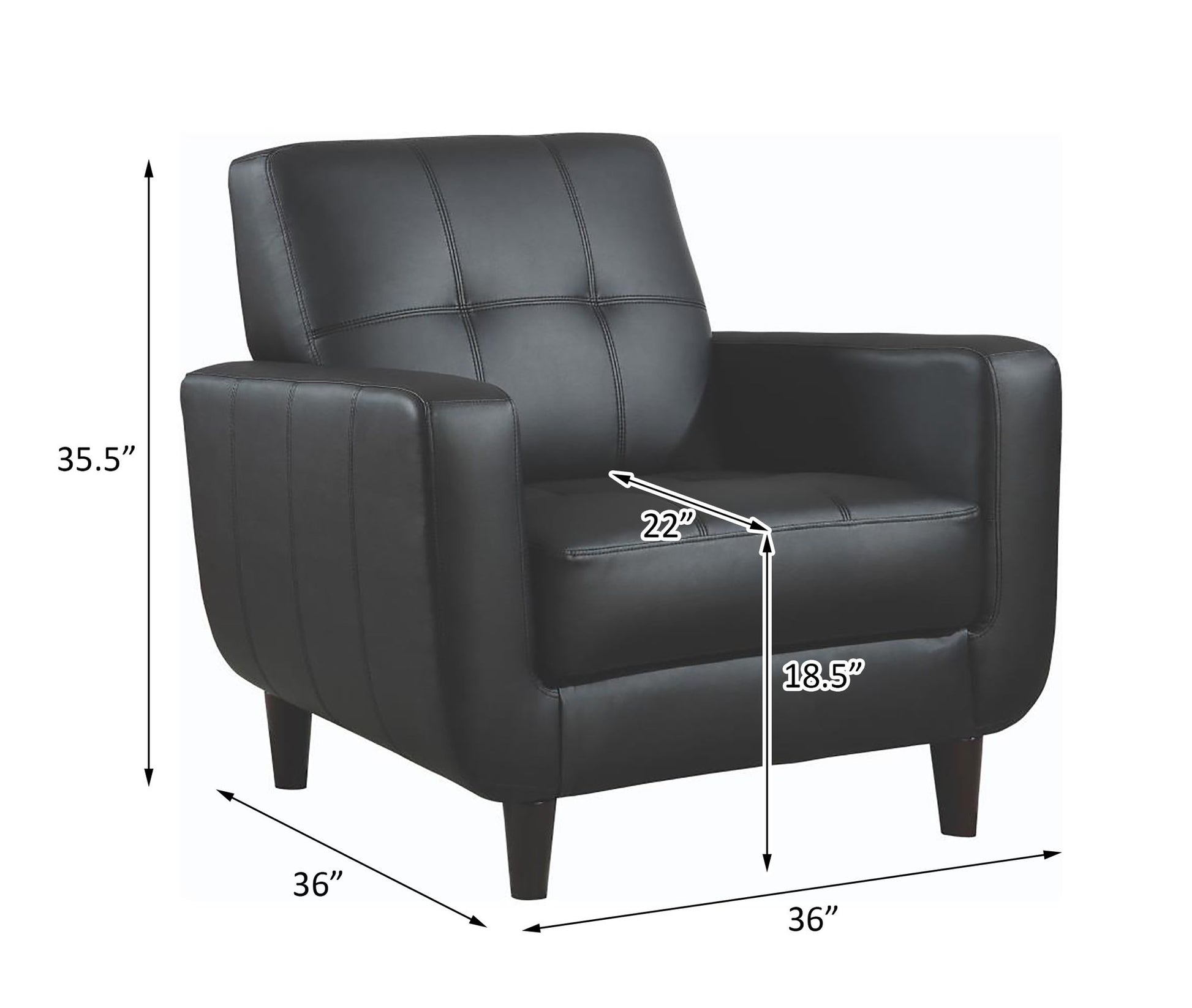 Black Track Arm Accent Chair image 4