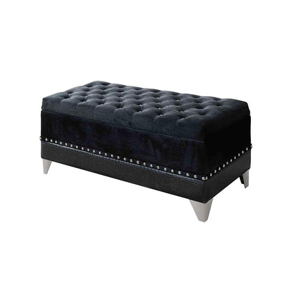 Black Tufted Trunk with Nailhead Trim image 3