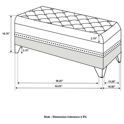 Black Tufted Trunk with Nailhead Trim image 4