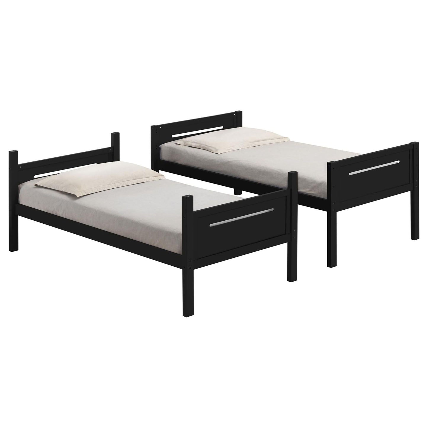 Black Twin/Twin Bunk Bed with Built-in Ladder image 5