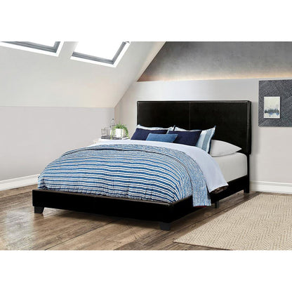 Black Upholstered Queen Panel Bed image 2