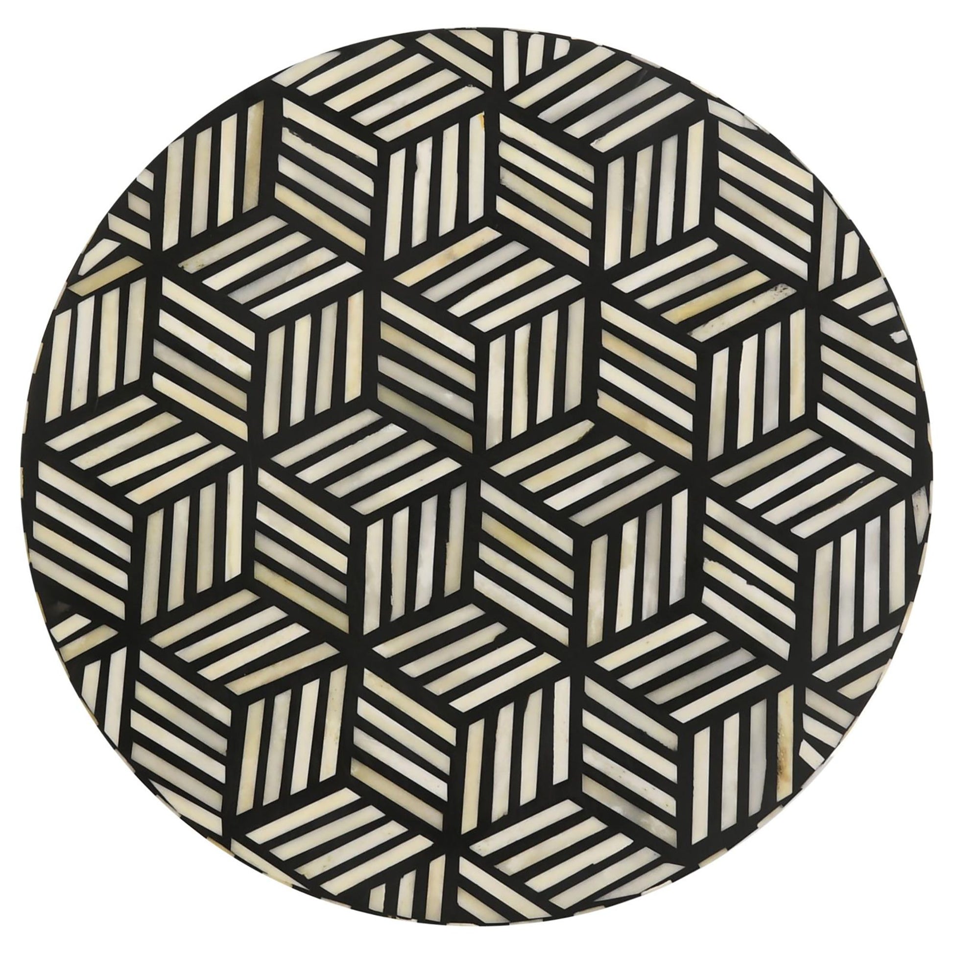 Black White and Gold Top Accent Table image 3