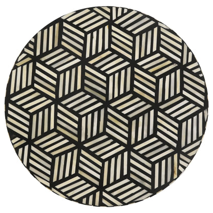 Black White and Gold Top Accent Table image 3