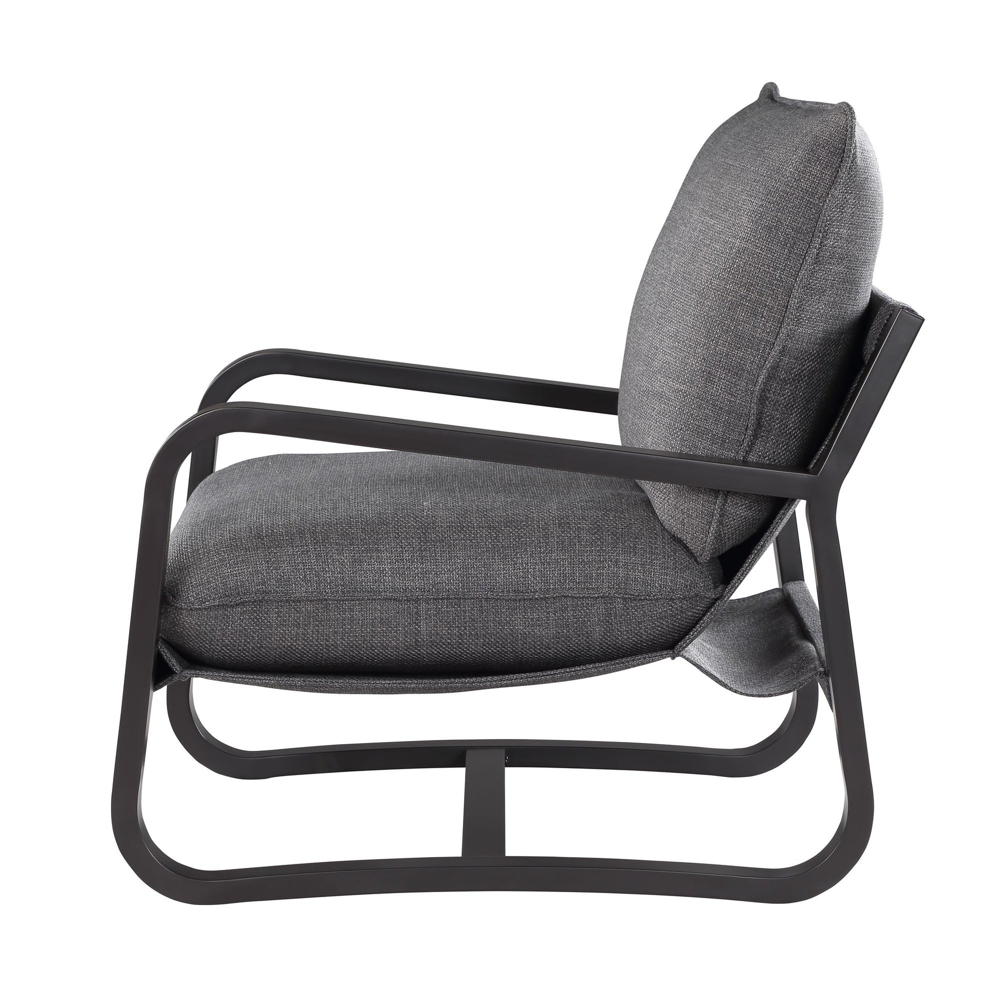 Blaire Sling Chair Upholstered in Charcoal Fabric with Metal Frame image 5