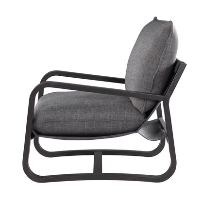 Blaire Sling Chair Upholstered in Charcoal Fabric with Metal Frame image 5