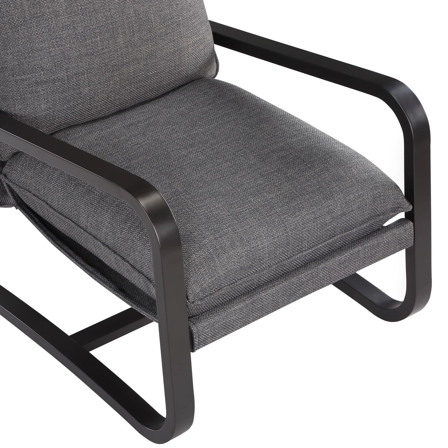 Blaire Sling Chair Upholstered in Charcoal Fabric with Metal Frame image 7