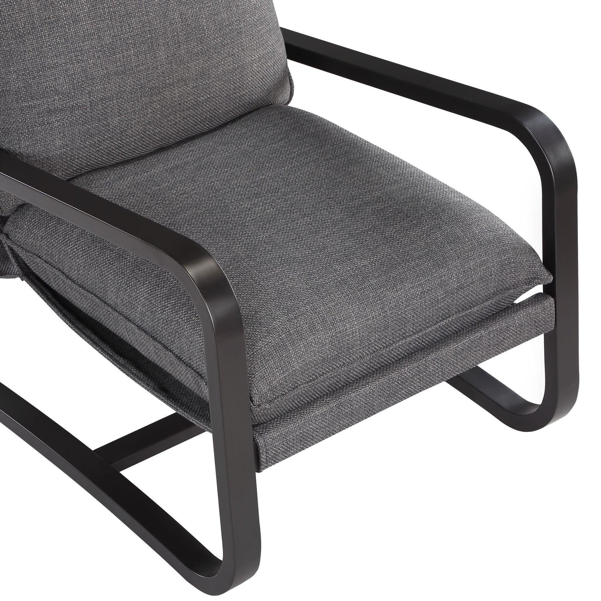 Blaire Sling Chair Upholstered in Charcoal Fabric with Metal Frame image 7
