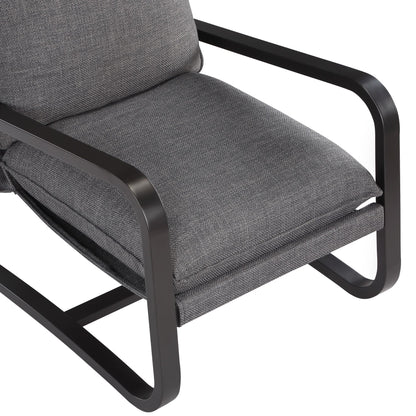 Blaire Sling Chair Upholstered in Charcoal Fabric with Metal Frame image 7