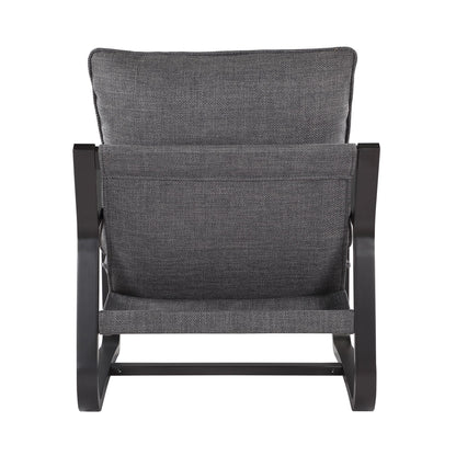 Blaire Sling Chair Upholstered in Charcoal Fabric with Metal Frame image 3