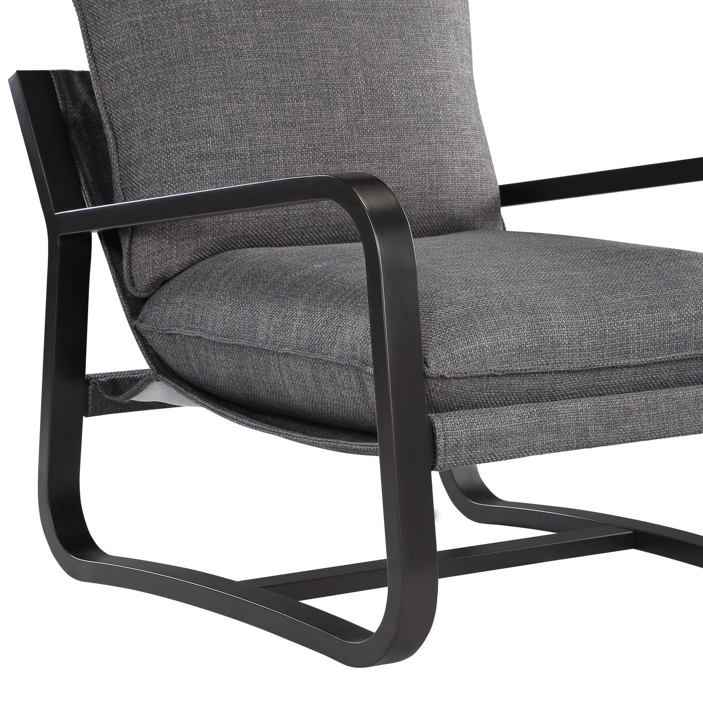 Blaire Sling Chair Upholstered in Charcoal Fabric with Metal Frame image 6