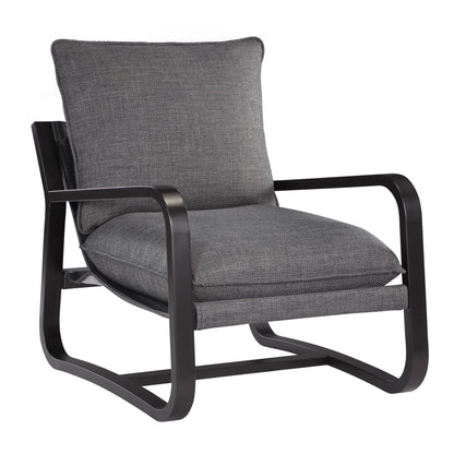 Blaire Sling Chair Upholstered in Charcoal Fabric with Metal Frame image 1