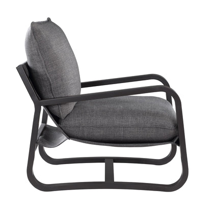 Blaire Sling Chair Upholstered in Charcoal Fabric with Metal Frame image 4