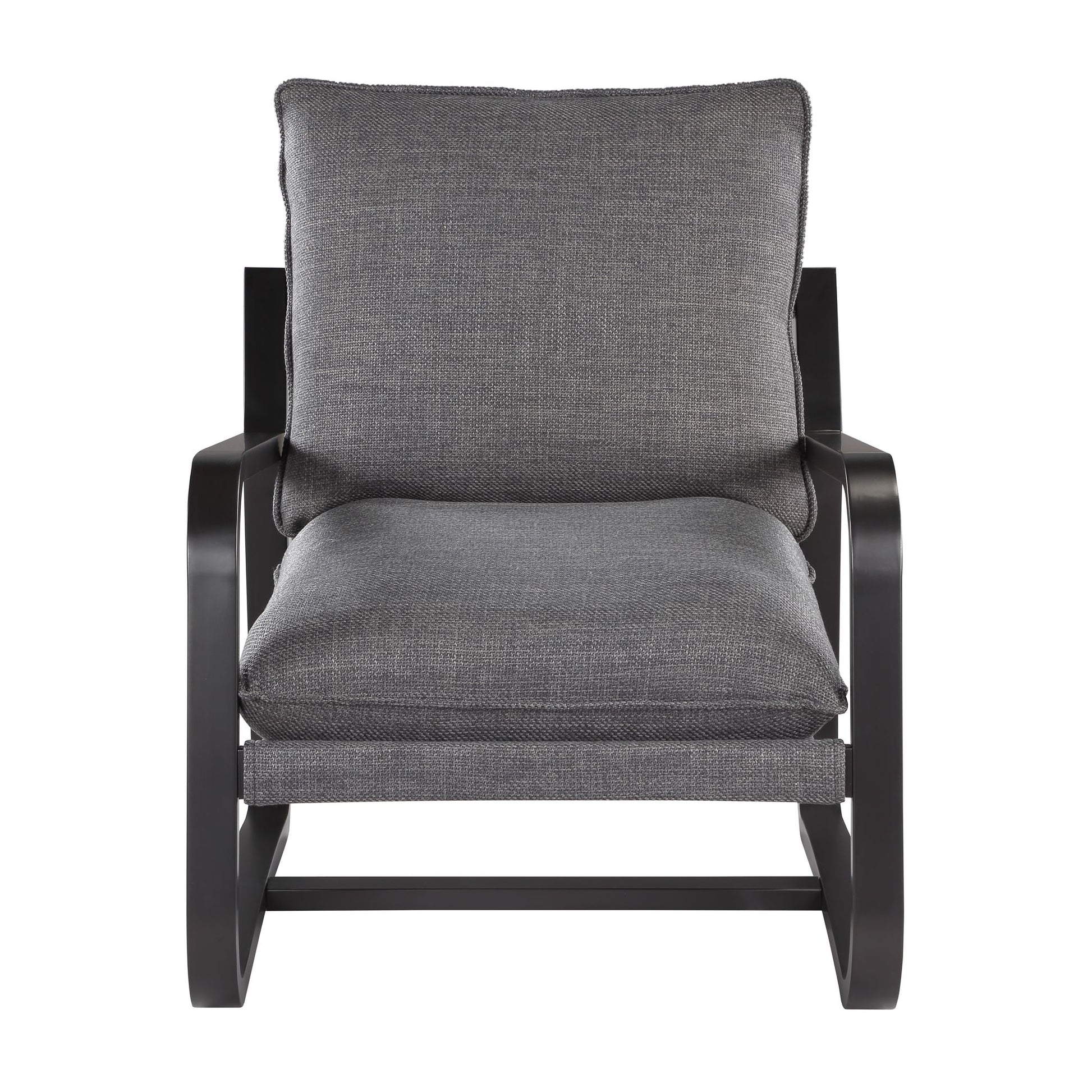 Blaire Sling Chair Upholstered in Charcoal Fabric with Metal Frame image 2