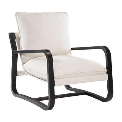 Blaire Sling Chair Upholstered in Oatmeal Fabric with Metal Frame image 1