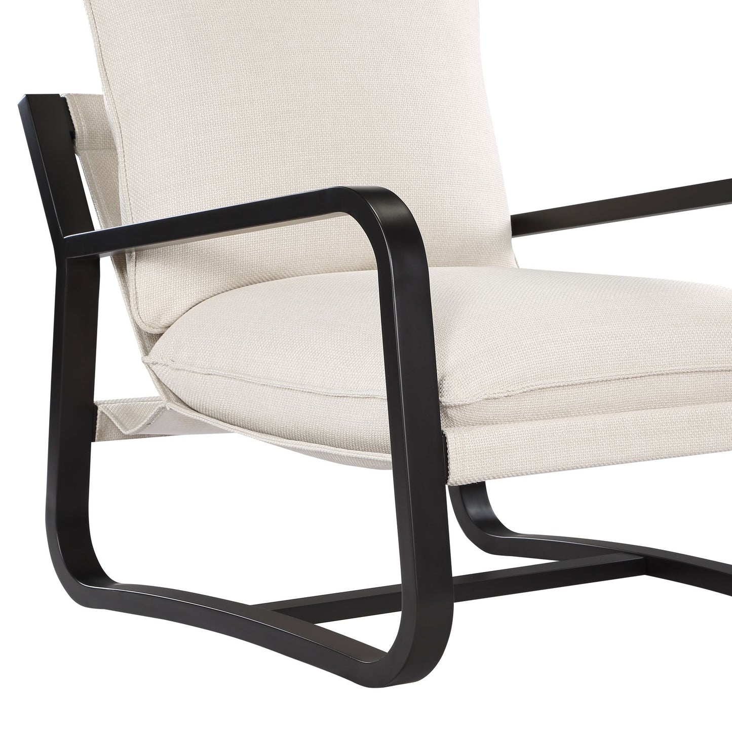 Blaire Sling Chair Upholstered in Oatmeal Fabric with Metal Frame image 7