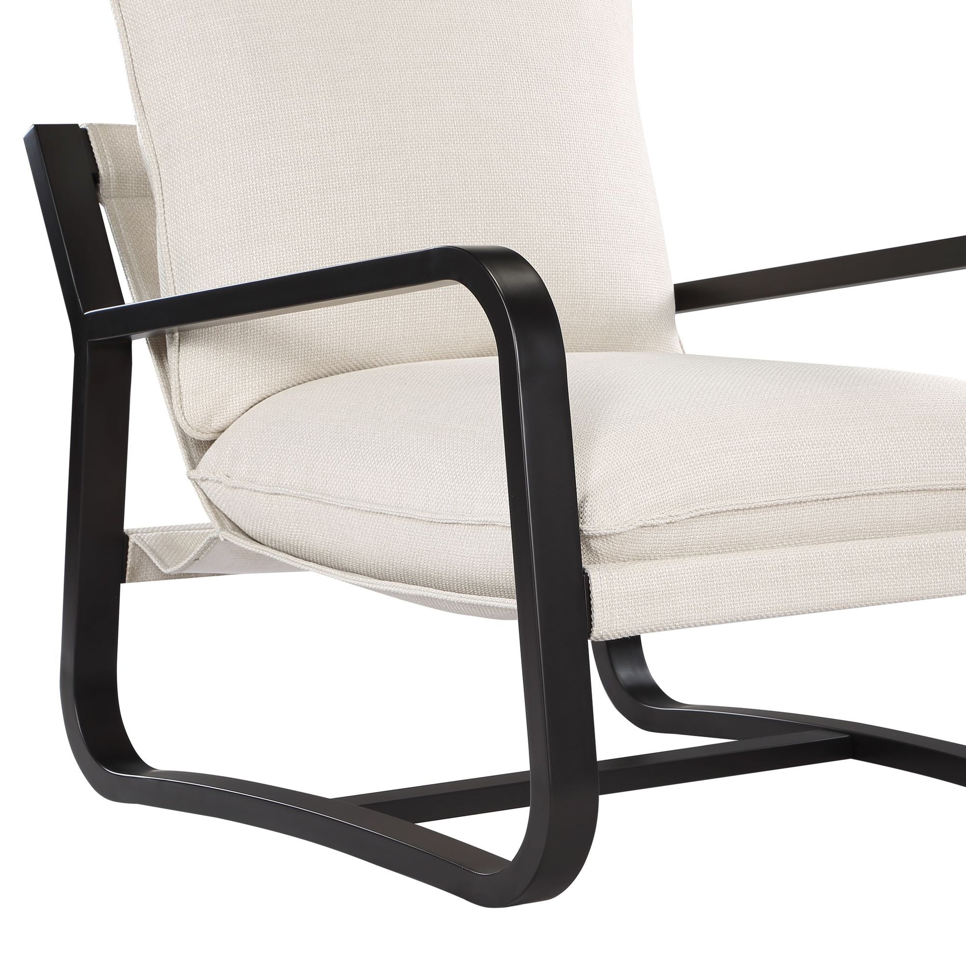 Blaire Sling Chair Upholstered in Oatmeal Fabric with Metal Frame image 7