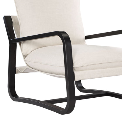 Blaire Sling Chair Upholstered in Oatmeal Fabric with Metal Frame image 7