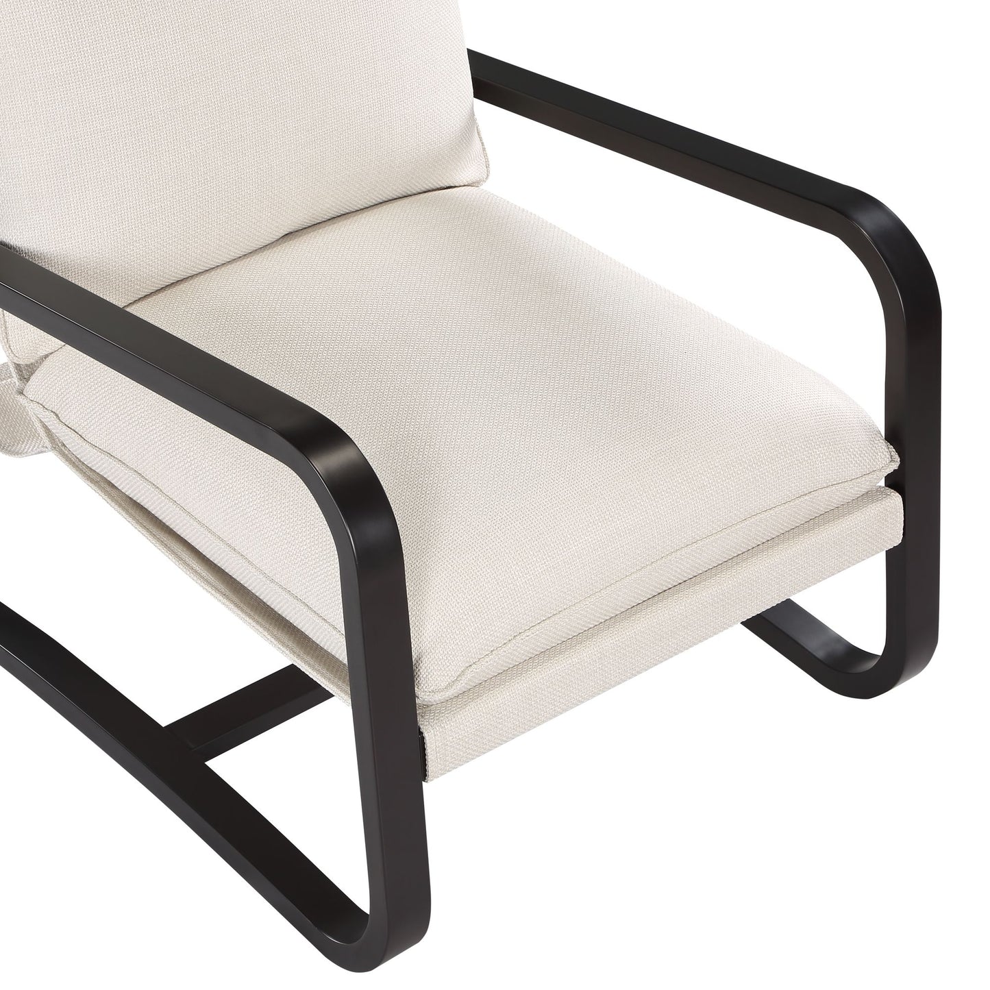 Blaire Sling Chair Upholstered in Oatmeal Fabric with Metal Frame image 6