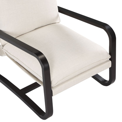 Blaire Sling Chair Upholstered in Oatmeal Fabric with Metal Frame image 6