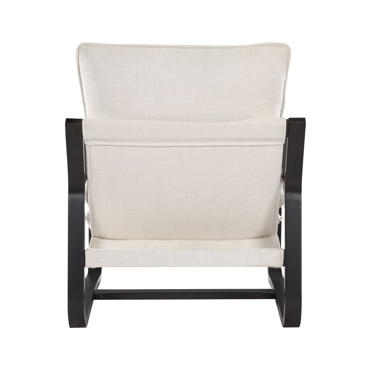 Blaire Sling Chair Upholstered in Oatmeal Fabric with Metal Frame image 3