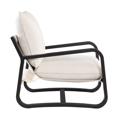 Blaire Sling Chair Upholstered in Oatmeal Fabric with Metal Frame image 4