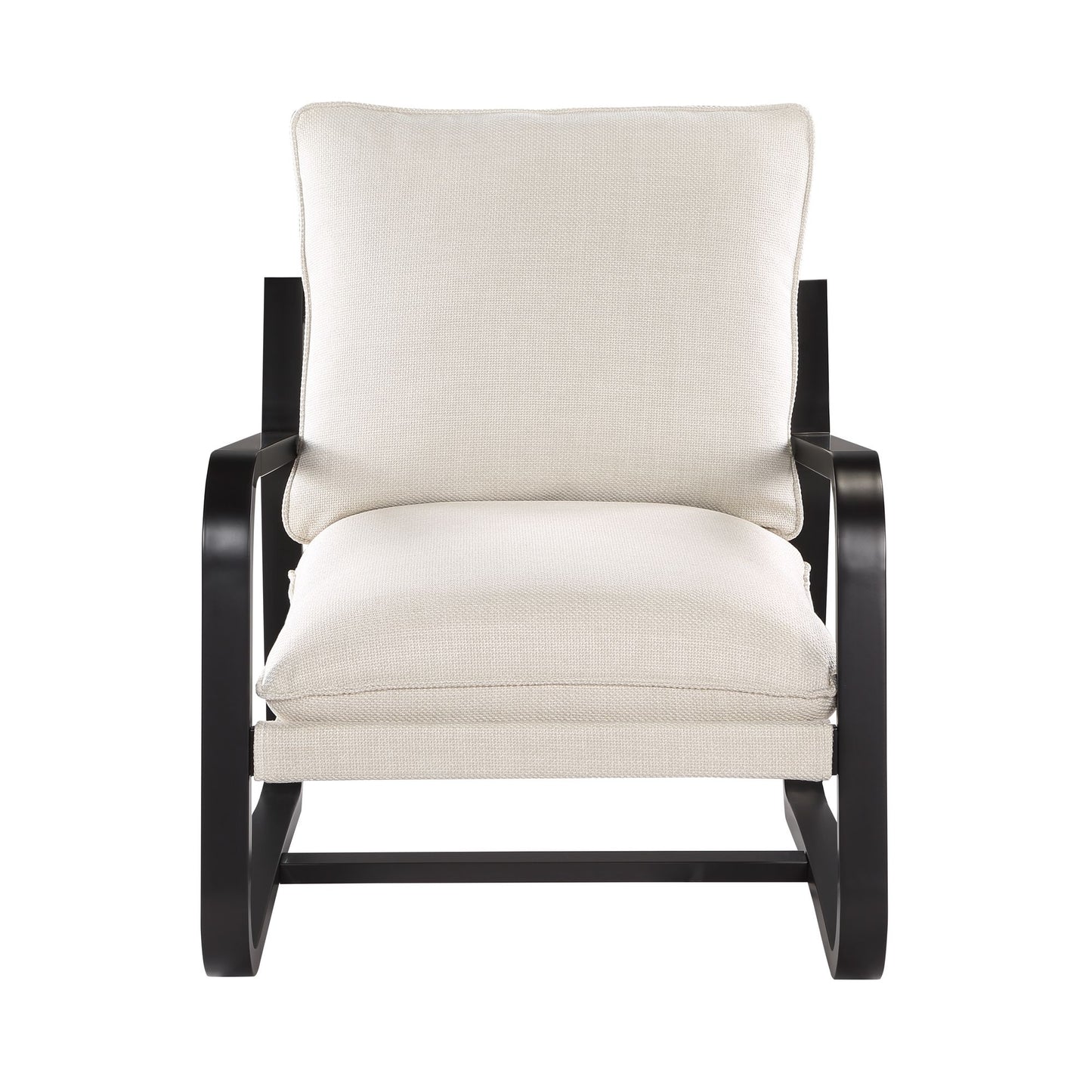 Blaire Sling Chair Upholstered in Oatmeal Fabric with Metal Frame image 2