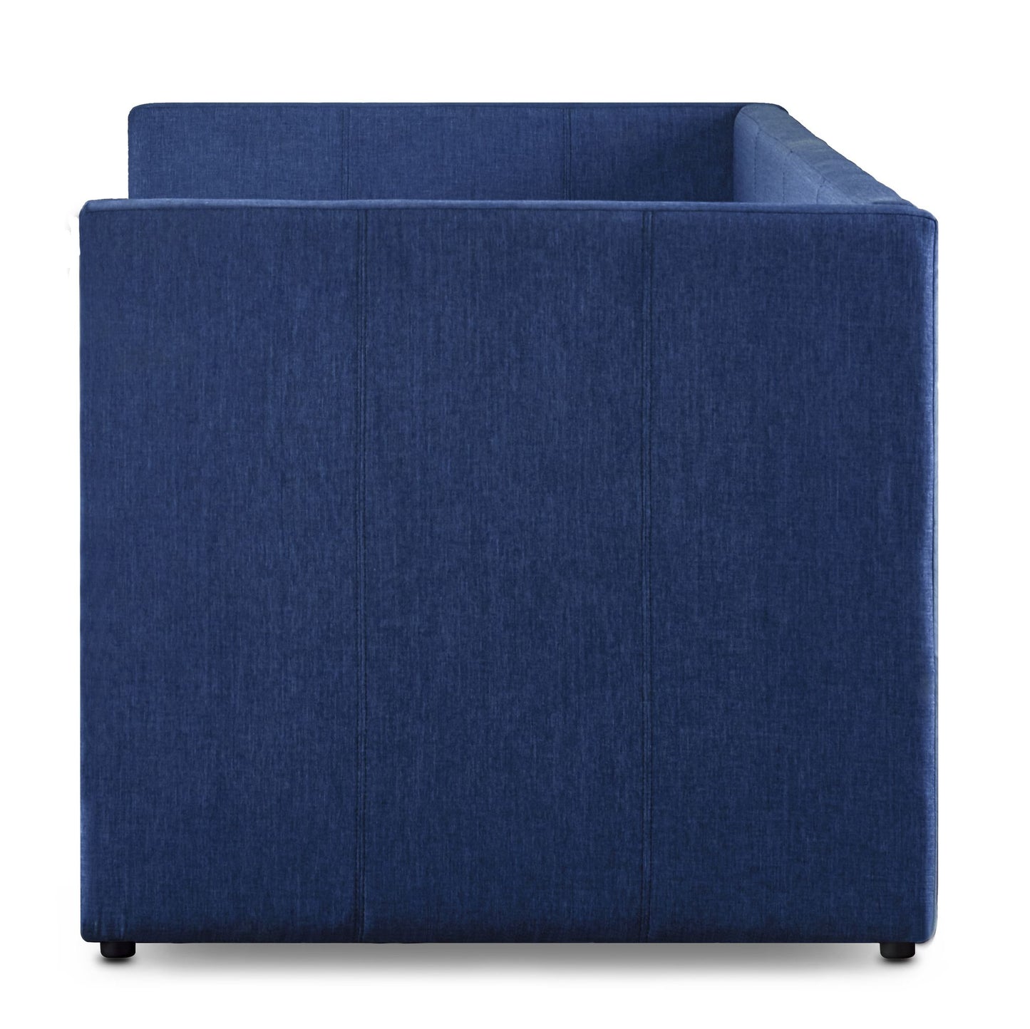Blue Fabric Upholstered 1pc Day Bed with Pull-out Trundle Nailhead Trim Wood Frame Furniture image 13