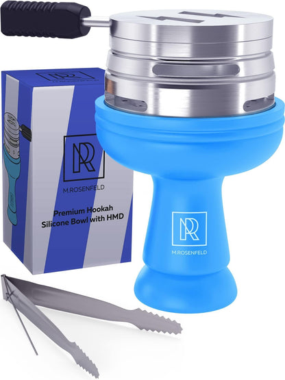 Blue Hookah Bowl Set Silicone Premium Shisha Bowl Phunnel Hookah Bowl with Hookah Tongs and Heat Management Charcoal Hol image 1