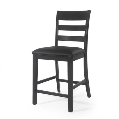 Farmhouse Upholstered Wood Counter Stools (Set of 2) image 5