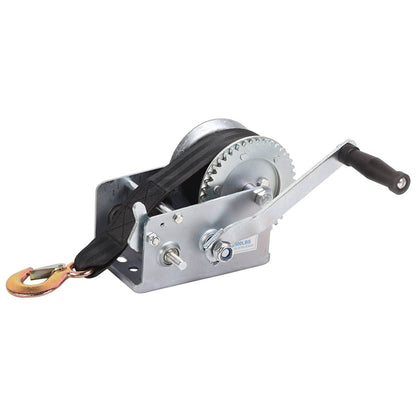 Boat Trailer Winch Hand Winch 2500lbs Heavy Duty Hand Crank Winch with 23ft Polyester Strap, Manual Operated Ratchet ATV image 1