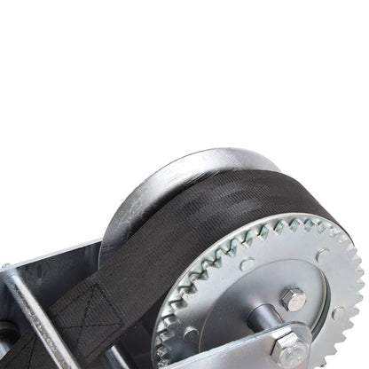 Boat Trailer Winch Hand Winch 2500lbs Heavy Duty Hand Crank Winch with 23ft Polyester Strap, Manual Operated Ratchet ATV image 4