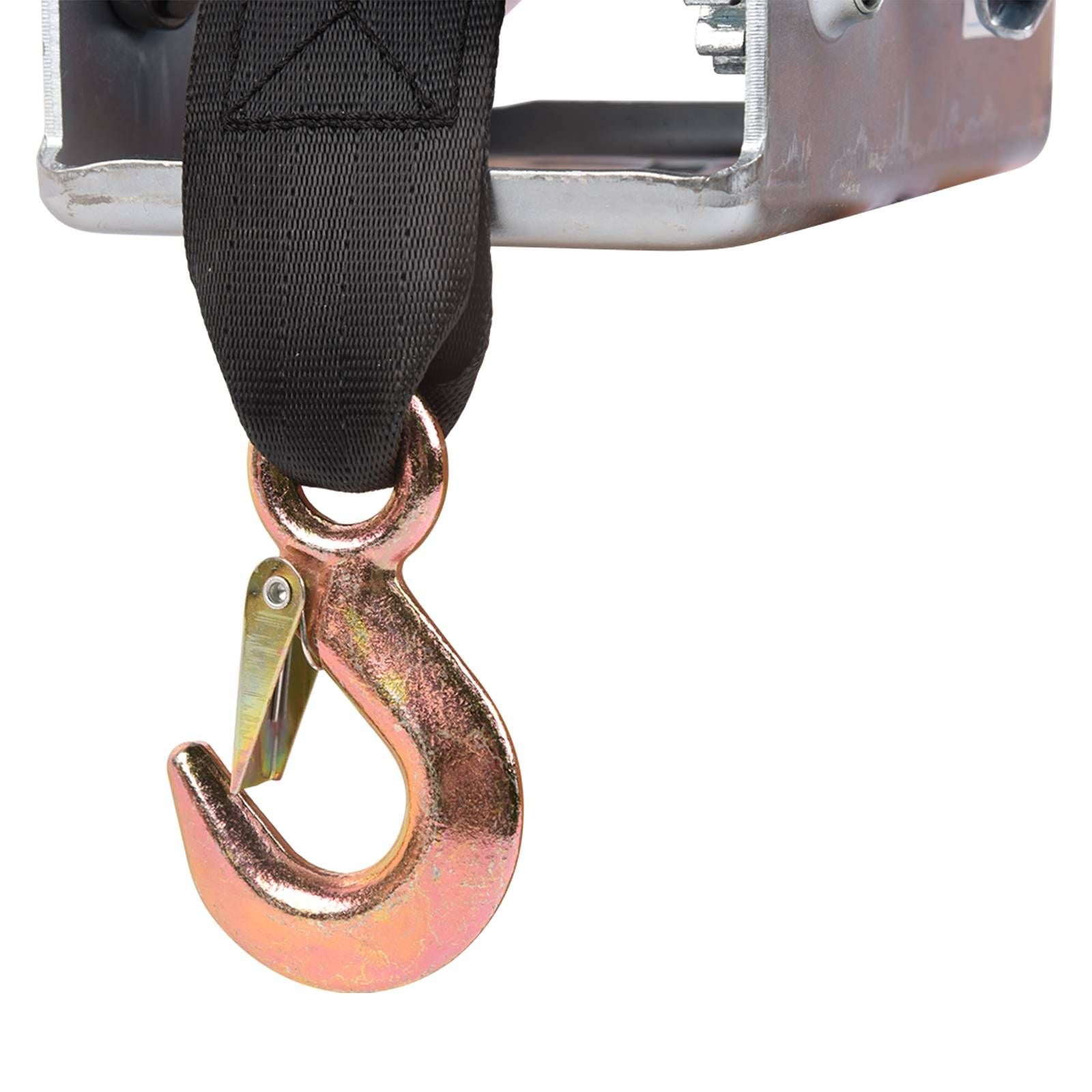 Boat Trailer Winch Hand Winch 2500lbs Heavy Duty Hand Crank Winch with 23ft Polyester Strap, Manual Operated Ratchet ATV image 6