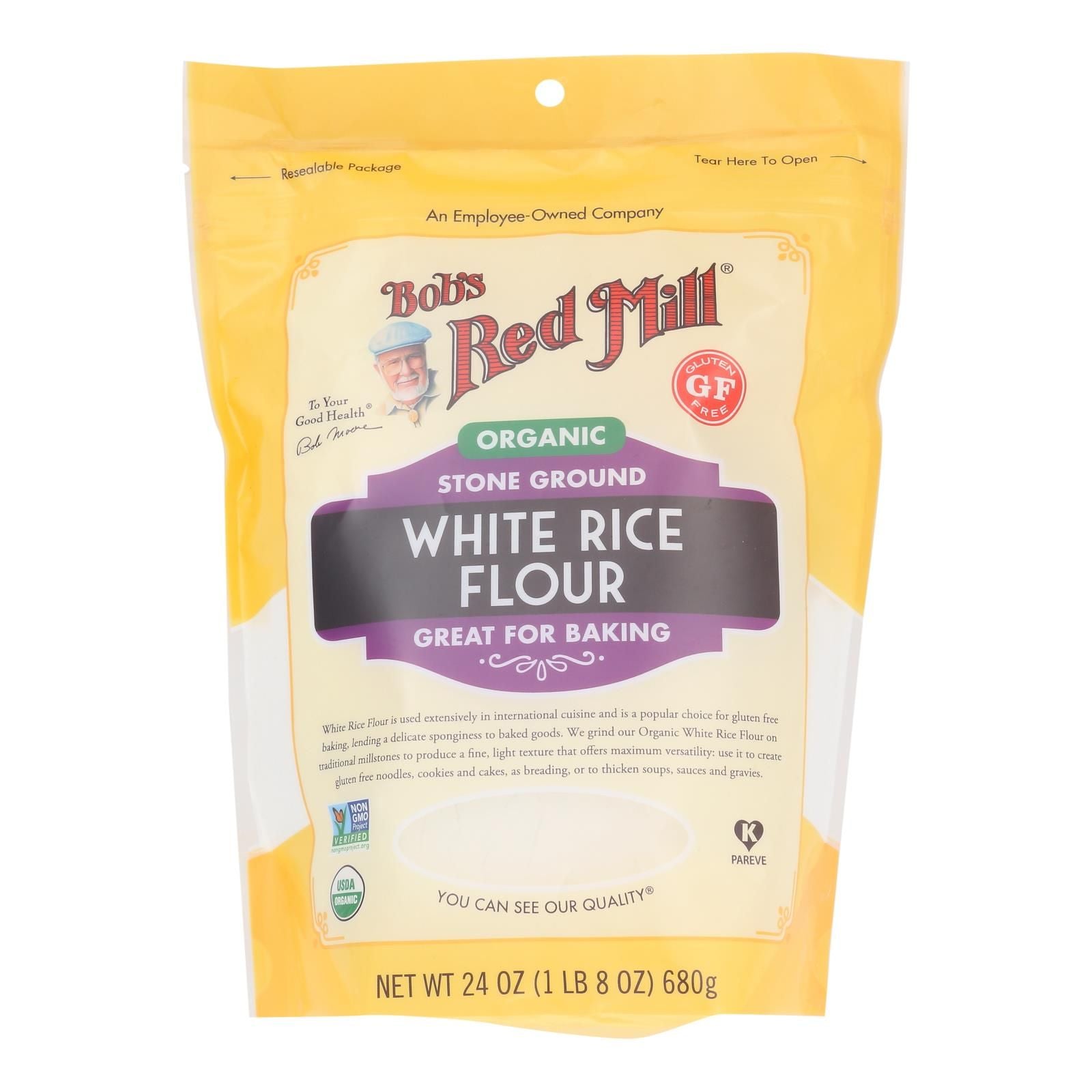 Bob's Red Mill - Flour White Rice - Case Of 4 - 24 Oz image 1