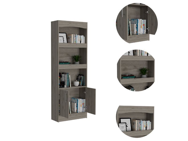 Bookcase Denver,Metal Hardware, Light Gray Finish image 5