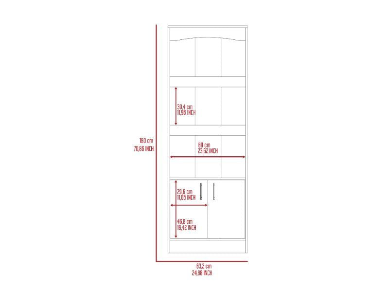 Bookcase Denver,Metal Hardware, Light Gray Finish image 7