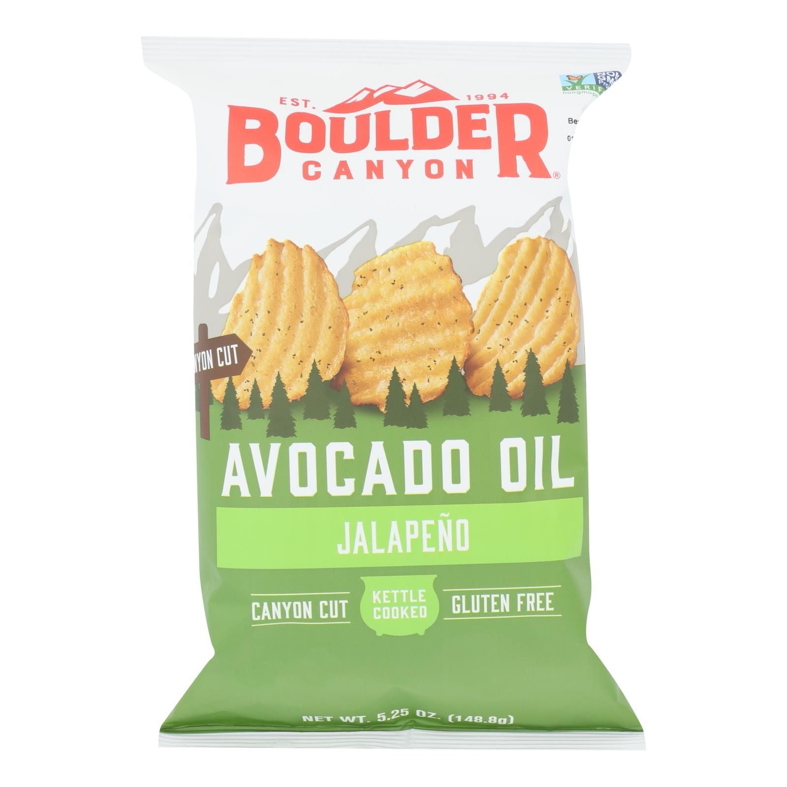 Boulder Canyon - Kettle Chips - Avocado Oil Jalapeno - Case Of 12 - 5.25 Oz. image 1