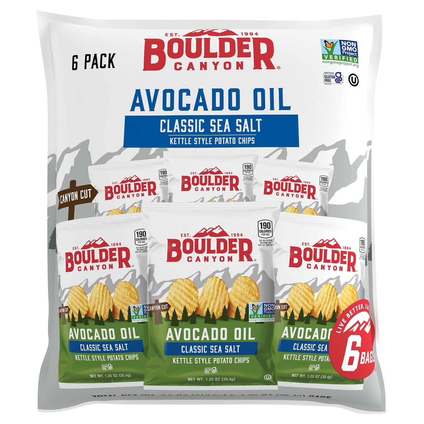 Boulder Canyon Natural Foods - Chips Classic Sea Salt Avacado Oil - Case Of 8 - 6 - 1.25oz image 1