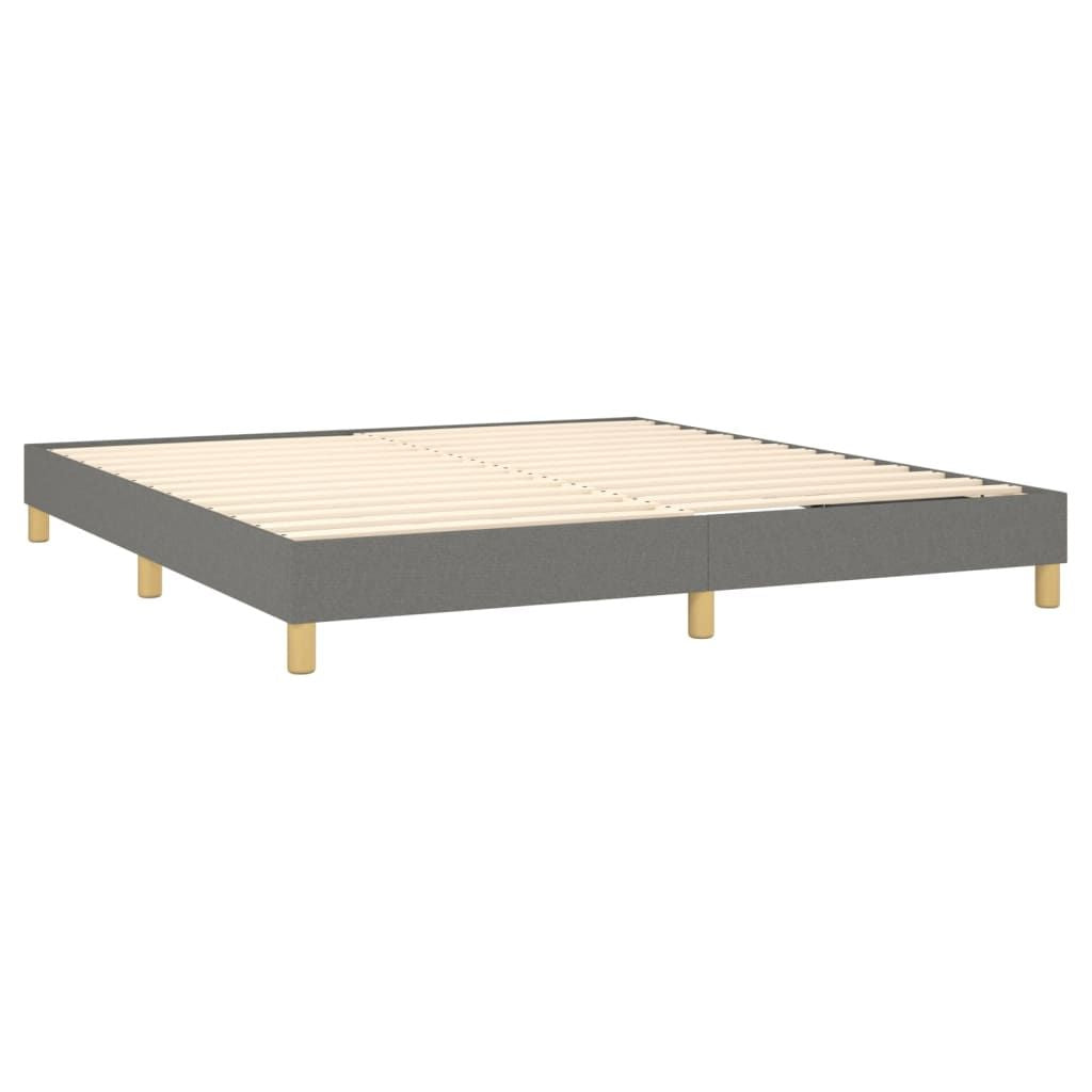 Box Spring Bed Frame Dark Gray King Fabric (US Only) image 4
