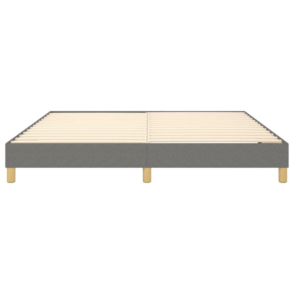 Box Spring Bed Frame Dark Gray King Fabric (US Only) image 5