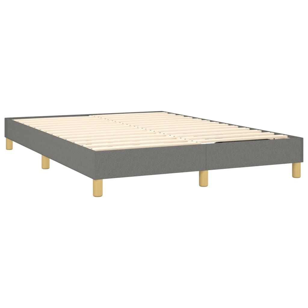 Box Spring Bed Frame Dark Gray Queen Fabric (US Only) image 4