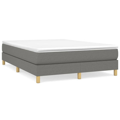 Box Spring Bed Frame Dark Gray Queen Fabric (US Only) image 2