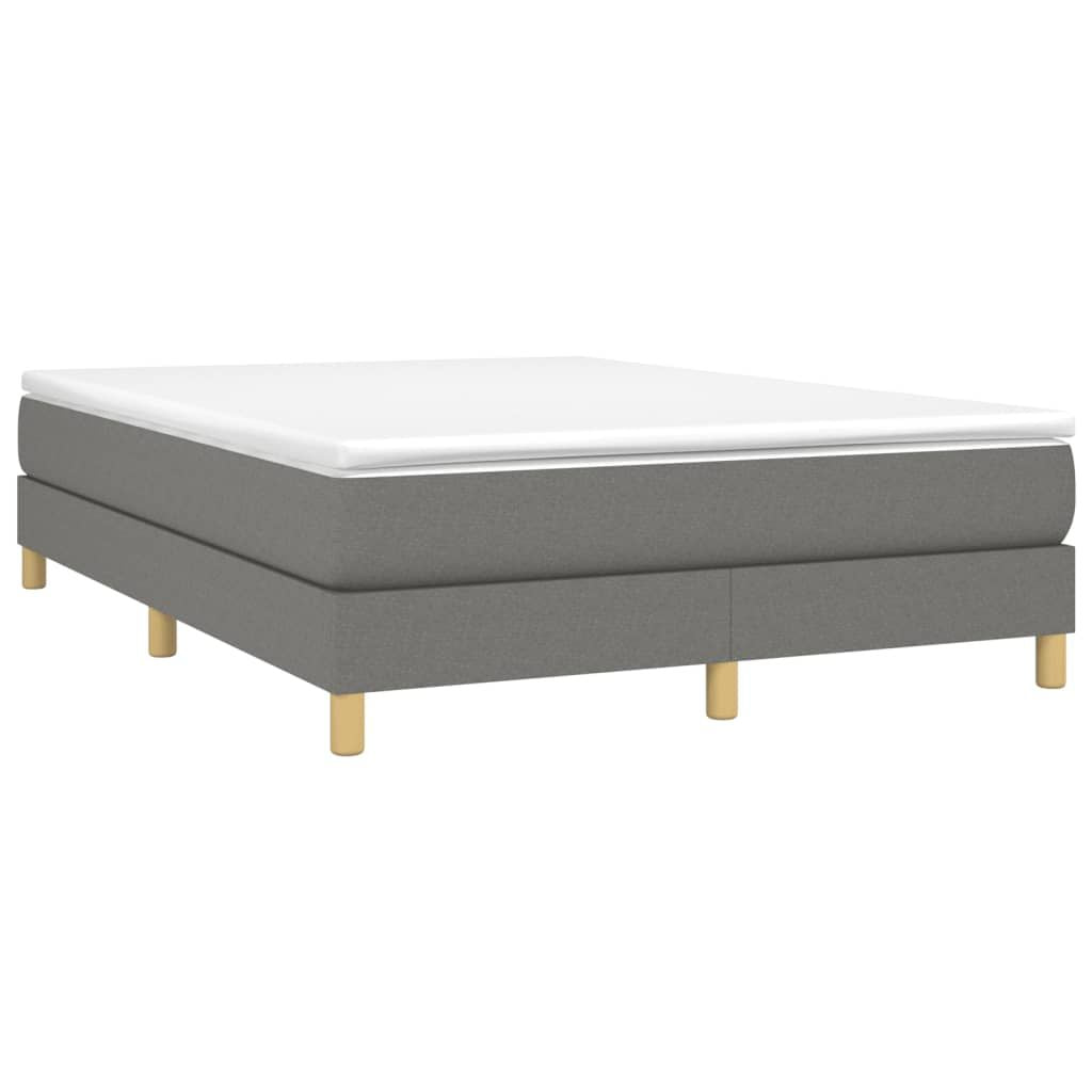 Box Spring Bed Frame Dark Gray Queen Fabric (US Only) image 3