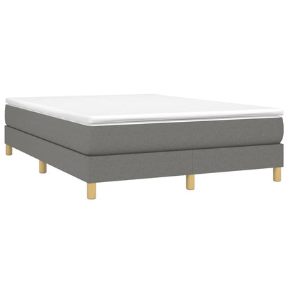 Box Spring Bed Frame Dark Gray Queen Fabric (US Only) image 3