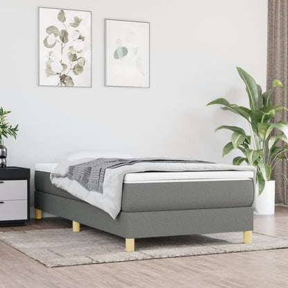 Box Spring Bed Frame Dark Gray Twin XL Fabric (US Only) image 1