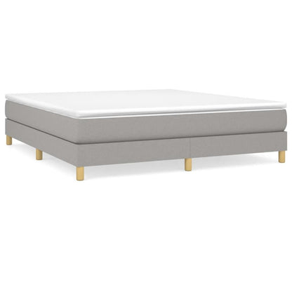 Box Spring Bed Frame Light Gray King Fabric (US Only) image 2