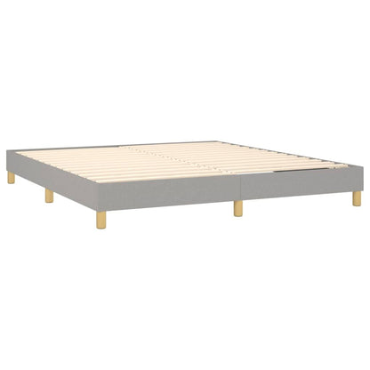 Box Spring Bed Frame Light Gray King Fabric (US Only) image 4