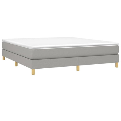 Box Spring Bed Frame Light Gray King Fabric (US Only) image 3