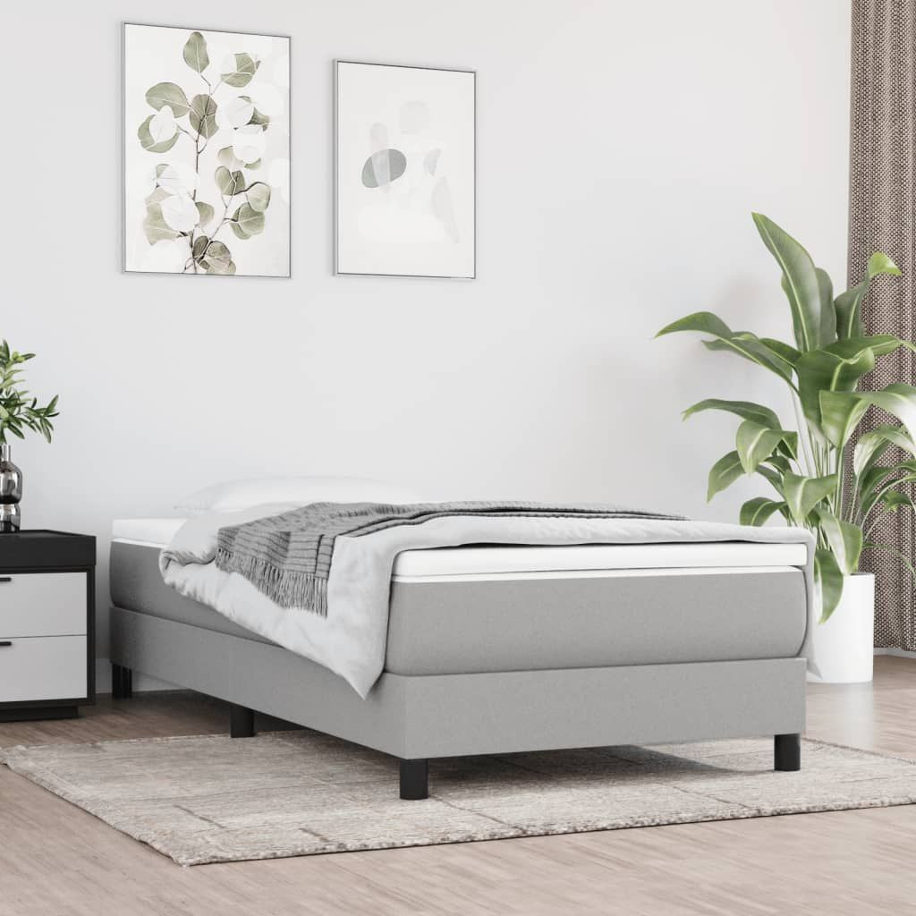 Box Spring Bed Frame Light Gray Twin XL Fabric (US Only) image 1